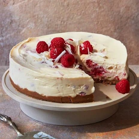 Bánh phô mai mâm xôi và sô cô la trắng không gluten