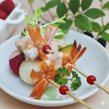 Salad tôm và trái cây