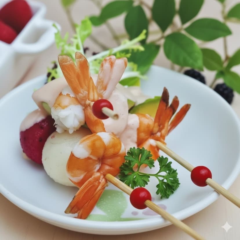 Salad tôm và trái cây